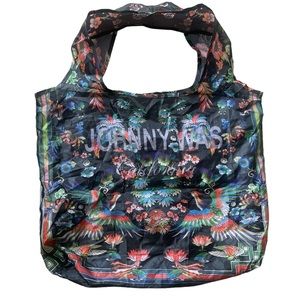 Johnny Was California Tote Bag Reuseable Packable Floral Birds Colorful